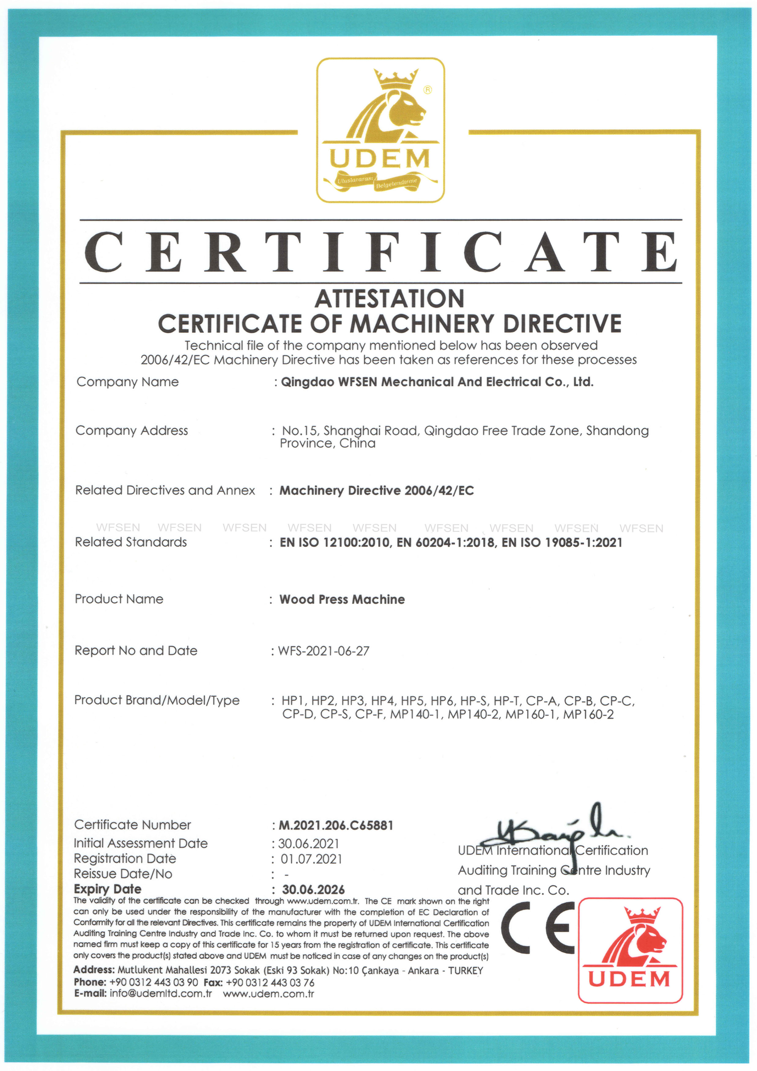 CE wood press machine